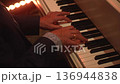 Subtle Piano Music Creation. Graceful Pianist Gracefully Executes Smooth And Soothing Jazz Tunes 136944838