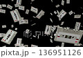 loop animation of white retro audio cassette tapes falling  136951126
