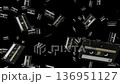 loop animation of black retro audio cassette tapes falling 2 136951127