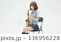 アルトサックスを吹く女子高生 フィギュア CG アルトサックスを吹く女子高生 フィギュア CG 136956228