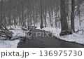 Snowy Forest Stream in Little Carpathians, Slovakia 136975730