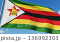 Fluttering Zimbabwean flag 136992303