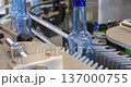 Automated bottle capping line on a conveyor production line. 137000755