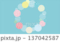 [4K] Scandinavian and Japanese Modern Geometric Circle Pattern Background Animation, Flat Design, Blue 137042587
