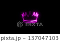 glowing neon crown icon isolated on black background 137047103