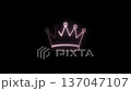 glowing neon crown icon isolated on black background 137047107