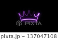 glowing neon crown icon isolated on black background 137047108
