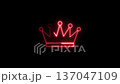 glowing neon crown icon isolated on black background 137047109