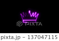 glowing neon crown icon isolated on black background 137047115