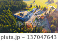 Explore the stunning Kralovka lookout tower in the Jizera Mountains. Experience breathtaking autumn views over forests and hills in a serene, beautiful landscape. 137047643