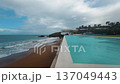 Swimming pool in the tropical resort.Holiday background 137049443