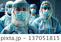 Healthcare Professionals in PPE Working Together in Hospital 137051815