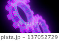 Digital neon gear. Computer generated 3d render 137052729