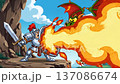 Knight fighting dragon 137086674