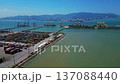 Penang Port container terminal global shipping. Gorgeous aerial view drone 137088440