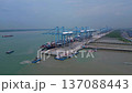 Northport Port Klang cargo shipping container. Perfect aerial view drone 137088443