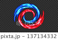 回転する赤と青のスパイラル 137134332