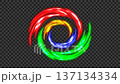 回転するカラフルなスパイラル 137134334