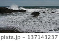 Rough waves crashing on Kamiiso Beach on Oarai Coast 137143237