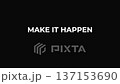 Minimalist typographic animation of the motivational quote make it happen appearing on a black background, symbolizing success, inspiration, goal achievement, and action 137153690