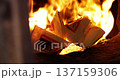 The instant the paper money burned fiercely inside the incense burner 137159306
