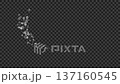 途中で消える白色のシャボン玉のオブジェクトパーティクル、5種類、直線とカーブとウェーブ、アルファチャ 137160545