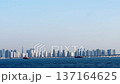 Modern Skyline of Songdo International City and Incheon Bridge Viewed from the Sea 137164625