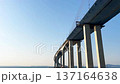 Low-Angle View of the Massive Piers and Underside Structure of Incheon Bridge 137164638