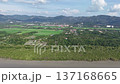 Drone shot coastal mangrove belt, rice paddies, villages and hills near Balik Pulau on Penang Island, Malaysia. 137168665