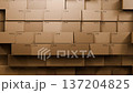 Endless 3d Animation of Cardboard Boxes Wall, Seamless Loop Logistics Background 137204825