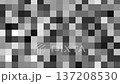 Grayscale Pixel Grid Abstract Pattern With Monochrome Squares and Minimal Geometric Mosaic Background. 137208530