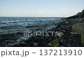 Rocky Coast Featuring Calm Flowing Waters. Distant Horizon Over Peaceful Pebble Beach Landscape 137213910