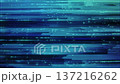 數位風格效果，帶有各種水平方向的故障噪音形狀 / 藍色 137216262