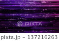 數位風格效果，帶有各種形狀水平移動的故障噪音 / 紫色 137216263