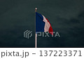 The French flag fluttering in the wind at dusk 137223371