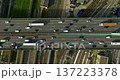 Aerial view of busy highway traffic in Paris 137223378