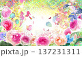 A classic shojo manga background video with rose petals and sparkling scenes 137231311