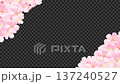 色鉛筆テクスチャーの桜の背景_ループアニメーション_透過背景 137240527