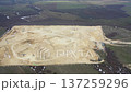 Clay quarry, top view. Clay mining in a quarry. 137259296