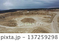 Clay quarry, top view. Clay mining in a quarry. 137259298