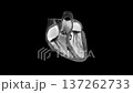 Human Heart Anatomy 3D Medical Illustration Showing Cardiac Chambers, Ventricles and Internal Structure Isolated on Black Background 137262733