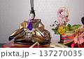 Miniature Emperor and Empress dolls and Japanese musical instruments (Girls' Festival/Peach Festival) 137270035