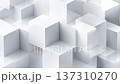 seamless looped White geometric cubic abstract background with slowly moving cubes and blocks creating a modern, clean, and minimalist architectural pattern in a seamless loop 137310270