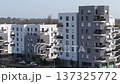Beautiful aerial overview of large apartment buildings in a new suburban neighborhood in Eysines 137325772