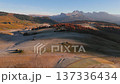 Aerial view of Alpine meadow mountain Plateau in autumn. South Tyrol, Italy 137336434