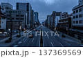 Fukuoka City Otemon Gate Urban Traffic Time Lapse from the Pedestrian Bridge Magic Hour 137369569