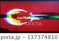 Turkey Flag Waving Digital Glitch Signal Distortion 137374810