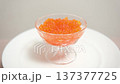 Orange fish roe Red caviar closeup macro view. Background. Delicacy product of the highest quality, 4k 137377725