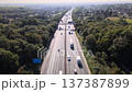 Aerial view of the m6 motorway traffic near birmingham 137387899