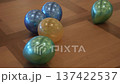 Bright Decorative Items Showcase, Decorative Glass And Wooden Objects With Warm Lighting Effects 137422537